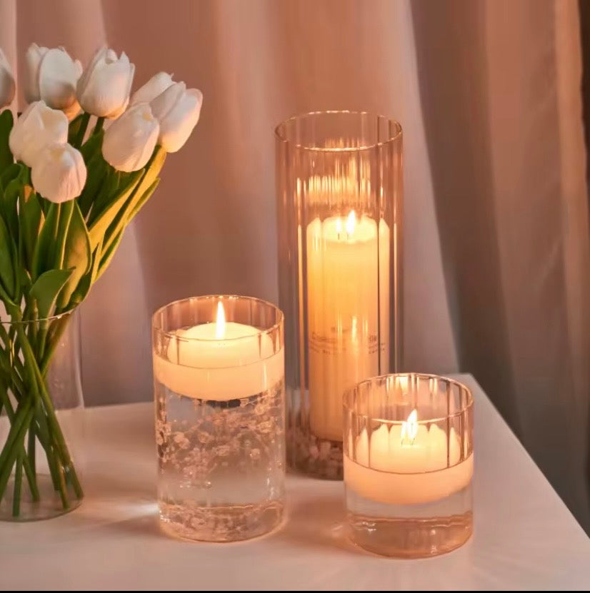 Luxury Glass Candle Holder Set of 3